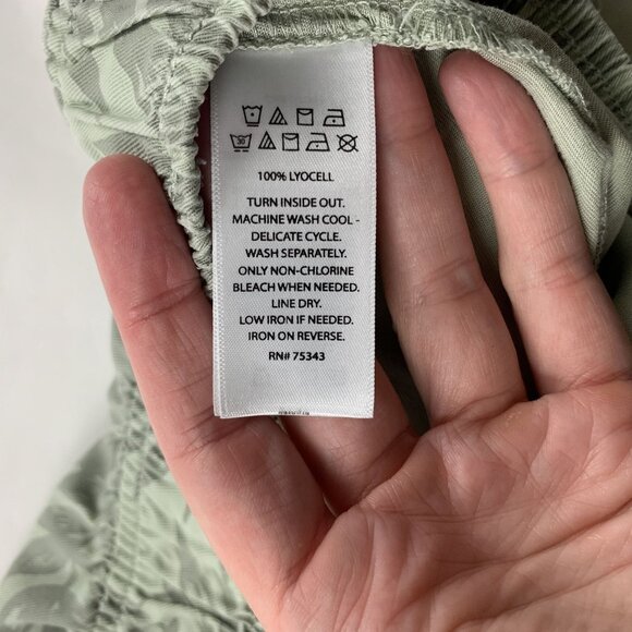 C&C California Soft Sage Palm Print Tencel Wide Leg Lounge Pant S - Picture 5 of 7